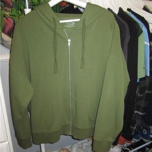 Oversized Green Zip Up Hoodie